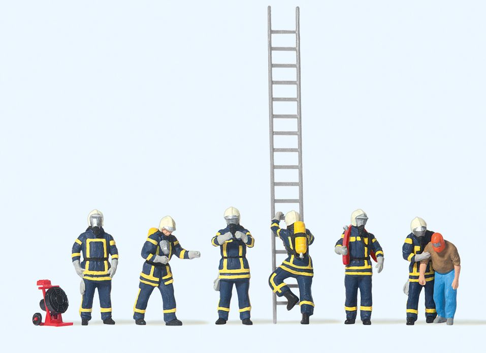 Preiser 10765 - Brandweermensen in redding H0