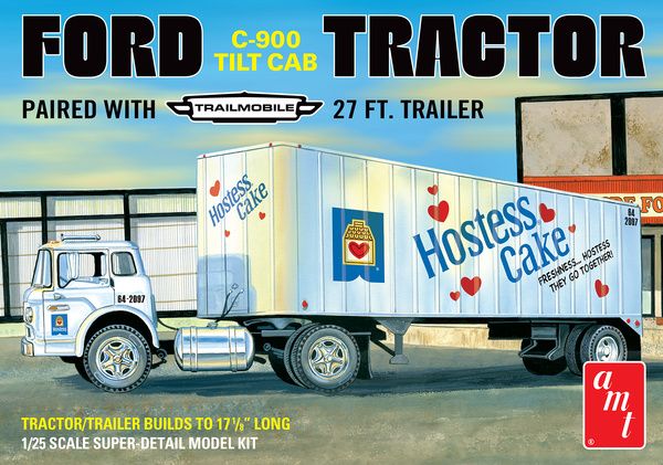 AMT 1221 - Ford C600 Hostess Truck with Trailer 1:35