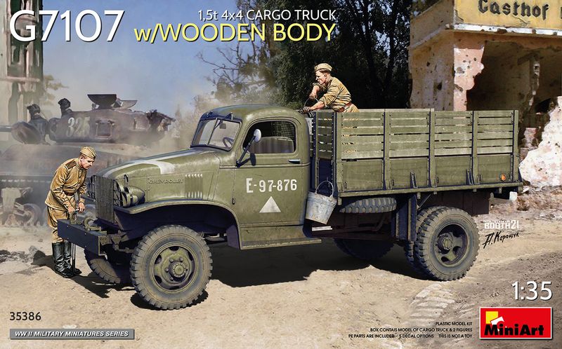 MiniArt 35386 - G7107 1,5t 4×4 CARGO TRUCK w/WOODEN BODY 1:35