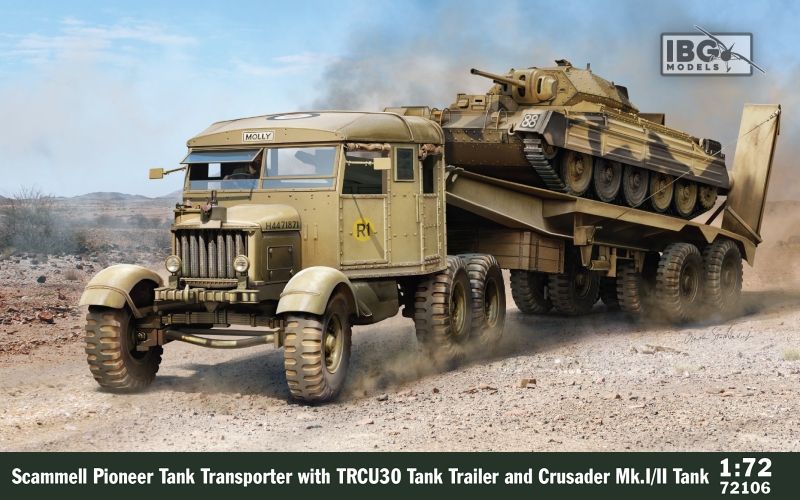 IBG 72106 - Scammell Pioneer Tank Transporter with TRCU30 Tank Trailer and Crusader Mk.I/II Tank (3in1) 1:72
