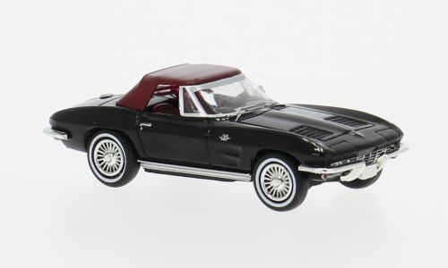 Brekina 18025 - Chevrolet Corvette C2 Cabrio, schwarz, 1962, 1:87