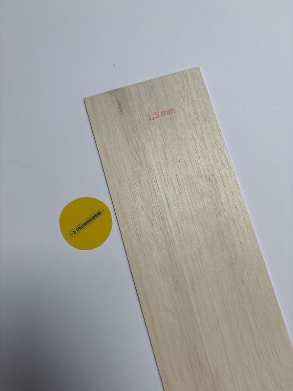 Balsa plankje 1.5mm