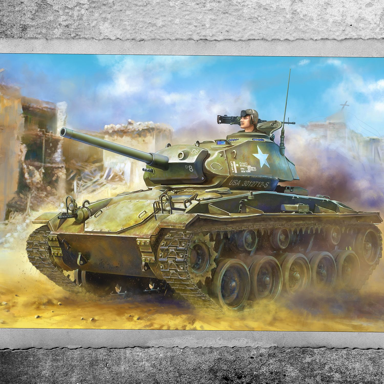 Forces of Valor 873014A - M24 &quot;Chaffee&quot; tank Company D, 36th Tank Battalion, 8th Armoured Division, Rheinberg Germany March 1945 1:72