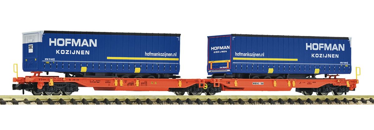 Fleischmann 6660118 - Doppeltaschen-Gelenkwagen T2000, Wascosa &quot;Hofman Kozijnen&quot; N