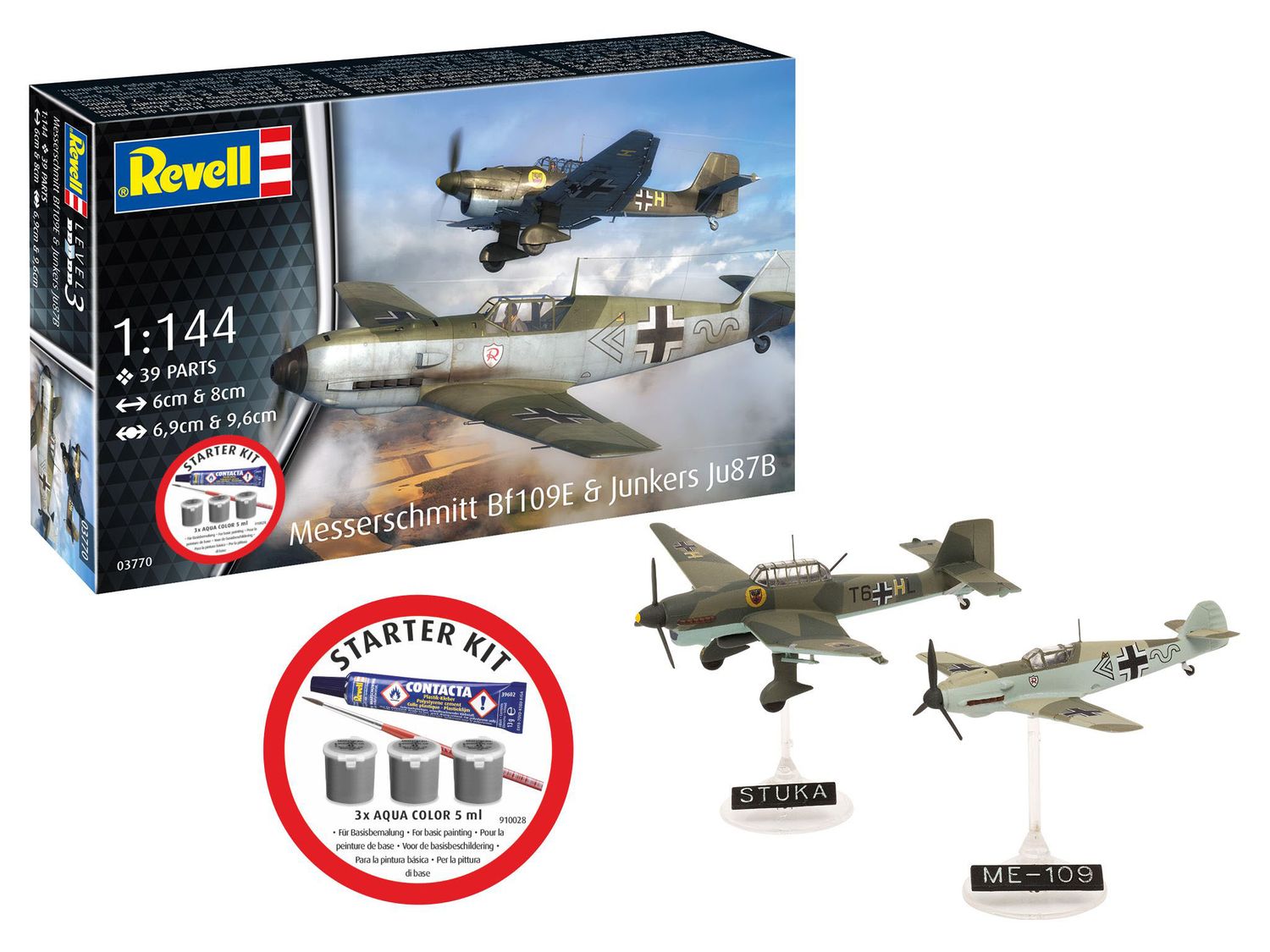 Revell 73770 - Starter Kit Messerschmitt Bf109E &amp; Ju87B 1:144