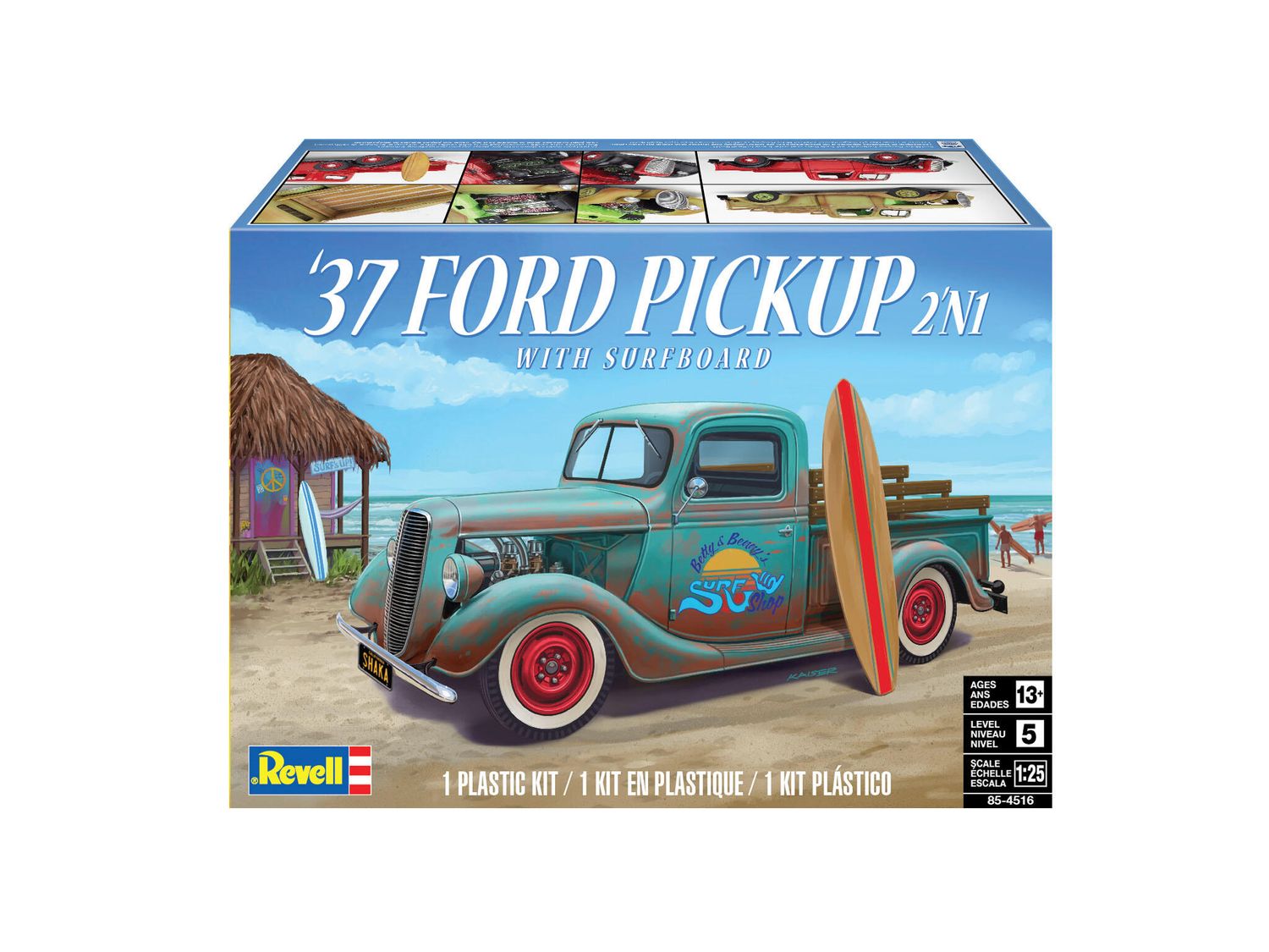 Revell 14516 - &#39;37 Ford Pickup with Surfboard 2N1 1:25