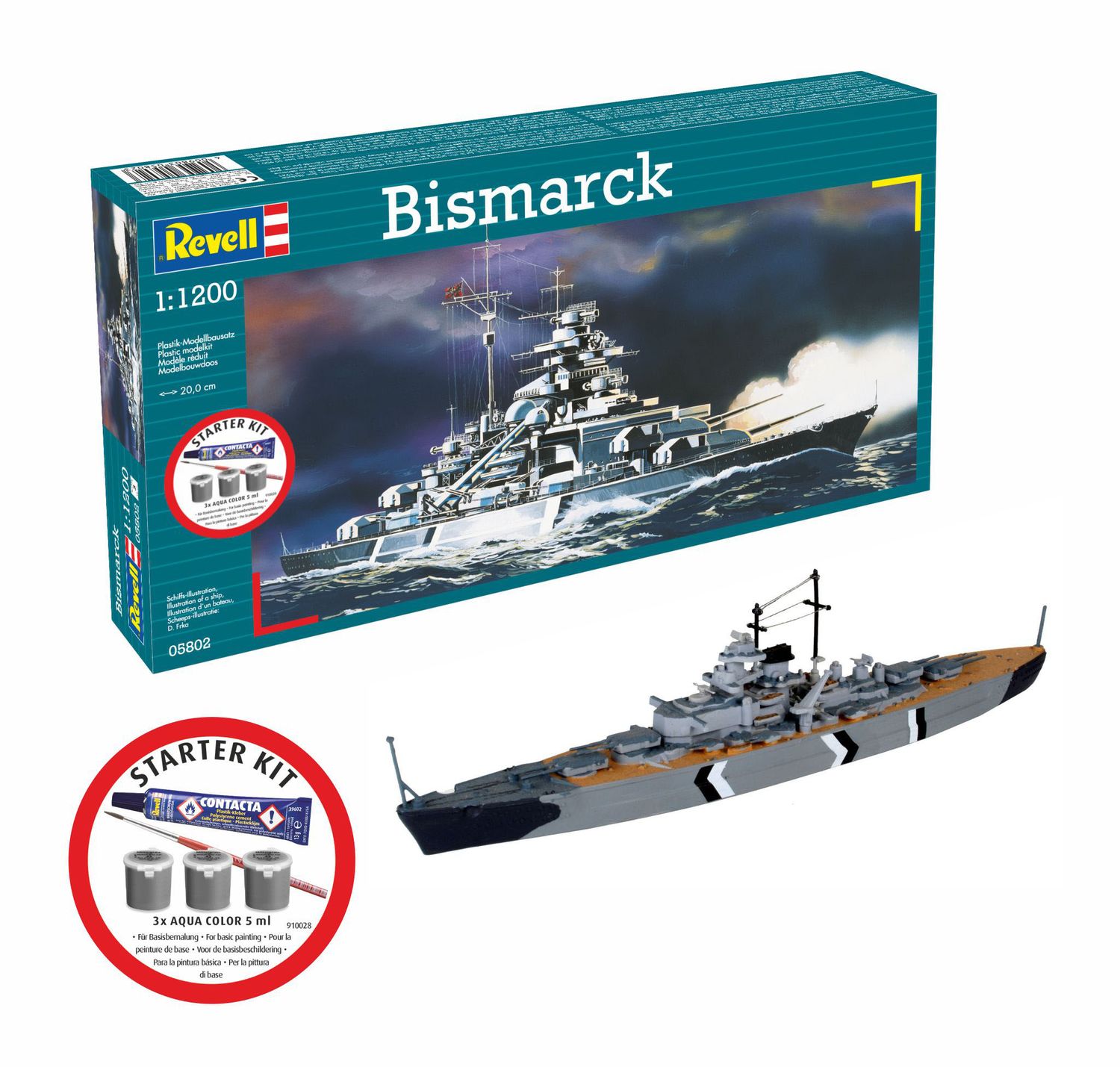 Revell 75802 - Starter Kit Bismarck 1:1200