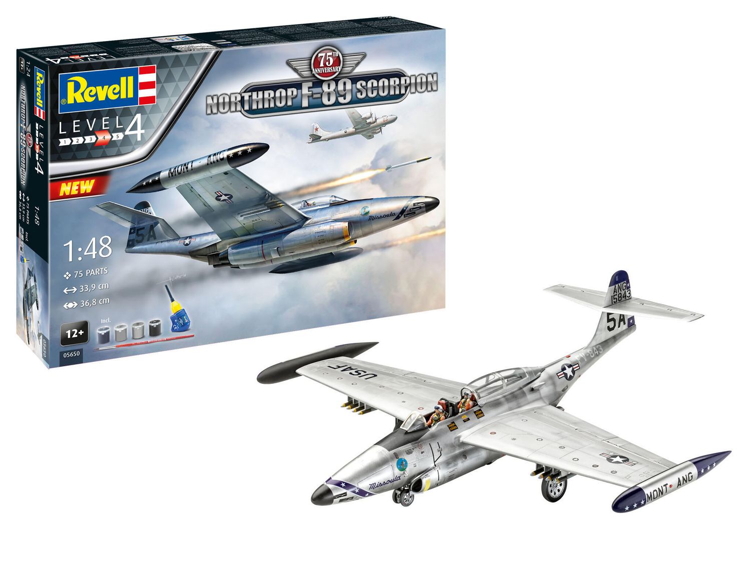 Revell 05650 - Cadeauset 75th Anniv. &quot;Northrop F-89 Scorpion&quot; incl. lijm en verf 1:48