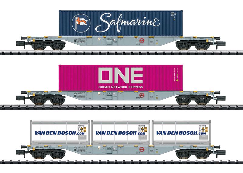 Minitrix 15228 - Container Flat Car Set 1:160 (N)