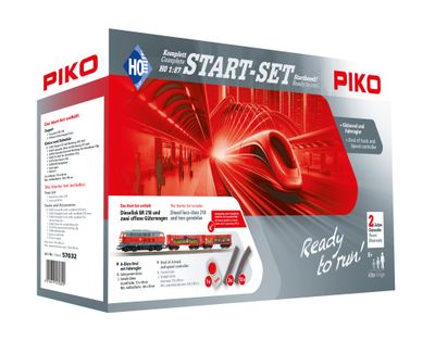 Piko 57032 -  70 / 5.000 Startset kindergoederentrein BR 218 DB AG met twee open goederenwagens Eaos H0