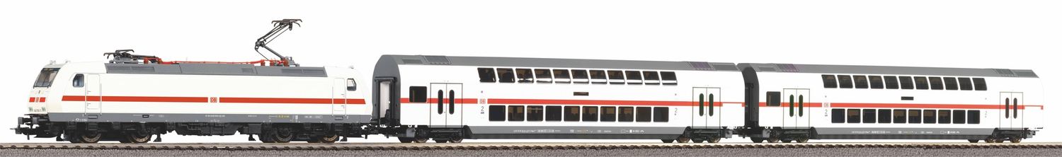 Piko 57134 - Start-Set analoog mit Bettung Personenzug BR 146 mit 2 IC Doppelstockwagen