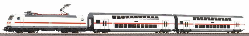 Piko 57134 - Start-Set analoog mit Bettung Personenzug BR 146 mit 2 IC Doppelstockwagen