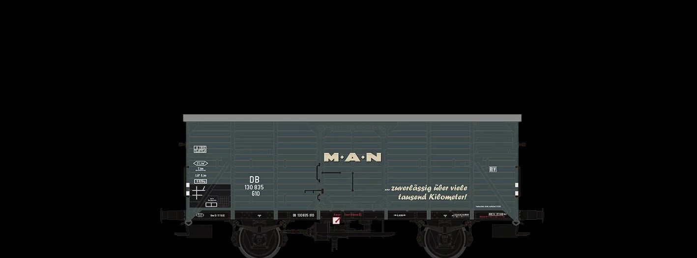 Brawa 49773 - Gesloten goederenwagen G10 &quot;MAN&quot; DB H0
