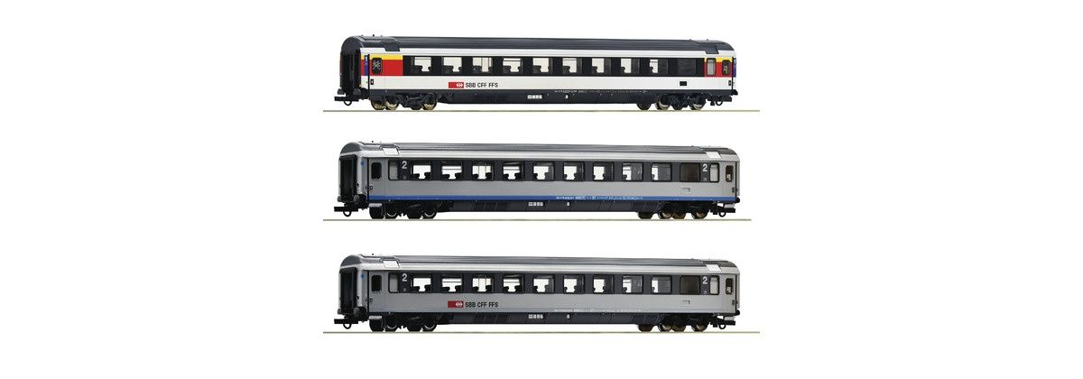 Roco 74022 -  3-tlg. Set 2: EuroCity-Wagen EC 7, SBB H0