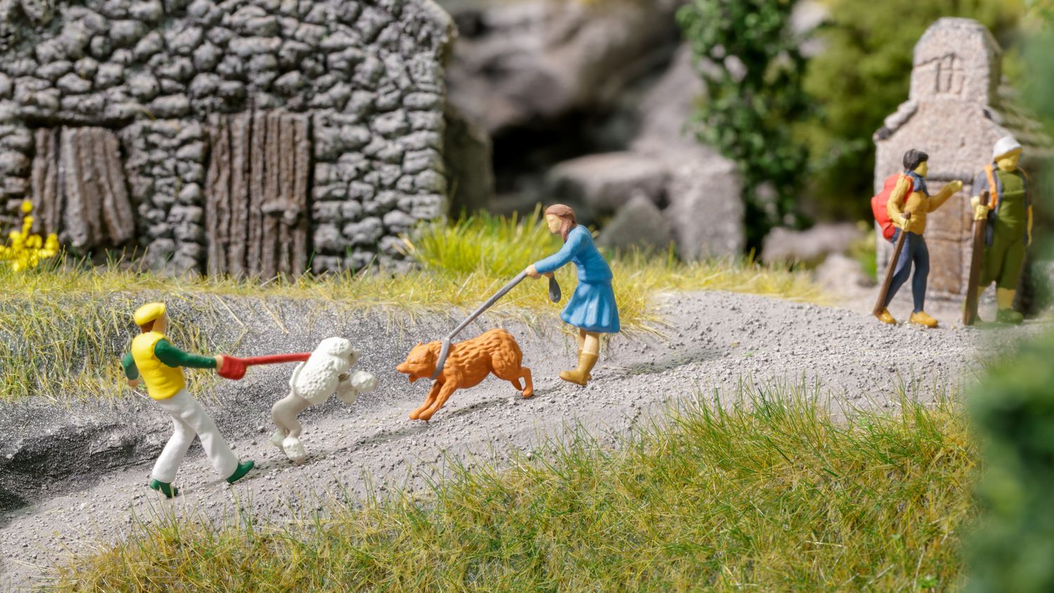 Noch 16602 - Funny-Scenes &quot;Ontmoeting met honden&quot; H0