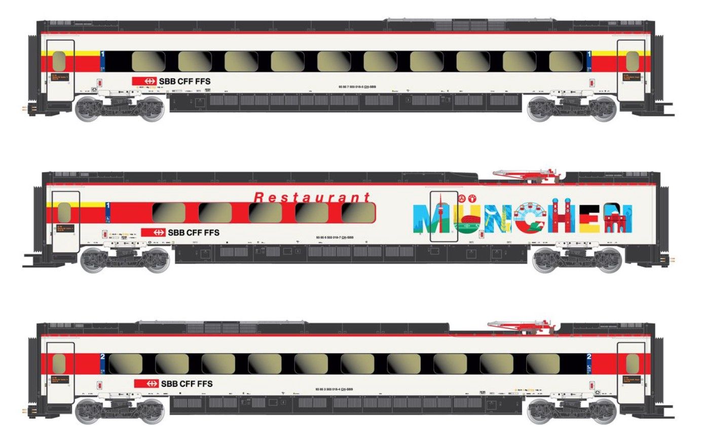 LimaExpert HL4680 - 3-unit set of intermediate coaches for HL1680