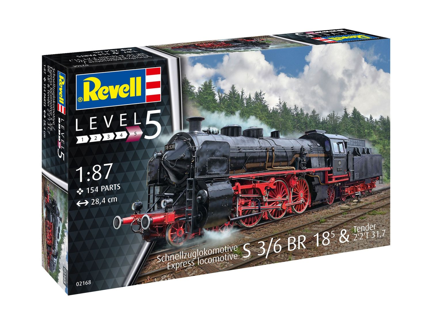 Revell 2168 - Express locomotive S3/6 BR18(5) with Tender 2&#39;2&#39;T 1:87