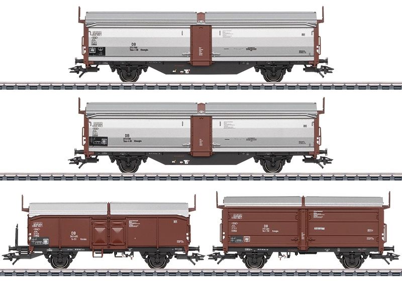 Märklin 47301 - Set schuifdak-/schuifwandwagens Tbes-t-66