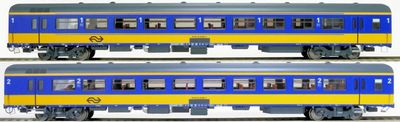 Exact-train 11061A+B - 2er-Set NS ICR (Originalversion) für den Nachverkehr nach Belgien, Deutschland und Luxembourg Reisezugwagen A und Reisezugwagen B ( Alte Farbe Gelb / Blau) H0 Exact-train 11061A+B - 2er-Set NS ICR (Originalversion) für den Nachverkehr nach Belgien, Deutschland und Luxembourg Reisezugwagen A und Reisezugwagen B ( Alte Farbe Gelb / Blau) H0