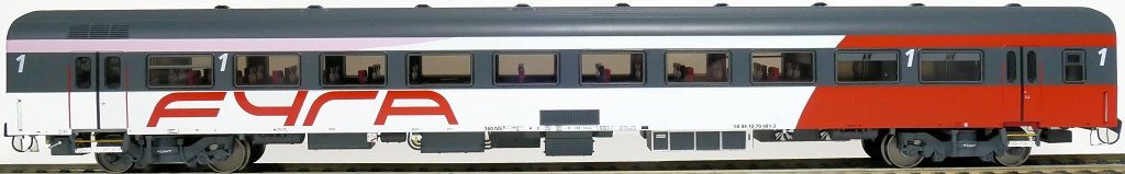 Exact-train 11144 - ICRm Fyra 1 (Amsterdam - Brussel) für die Hsl-Strecke eingesetzt Reisezugwagen A(Rot/Weiss/Rose) H0