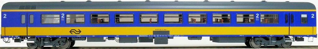 Exact-train 11041 - NS ICR (Originalversion) für den Inlandseinsatz Reisezugwagen B (Farbe Gelb / Blau) H0