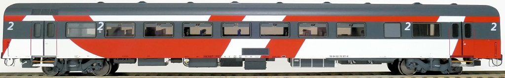 Exact-train 11143 - NS ICRm Fyra 1 (Amsterdam - Brussel) für die Hsl-Strecke eingesetzt Gepäckwagen Bd(Rot/Rose/Weiss) H0