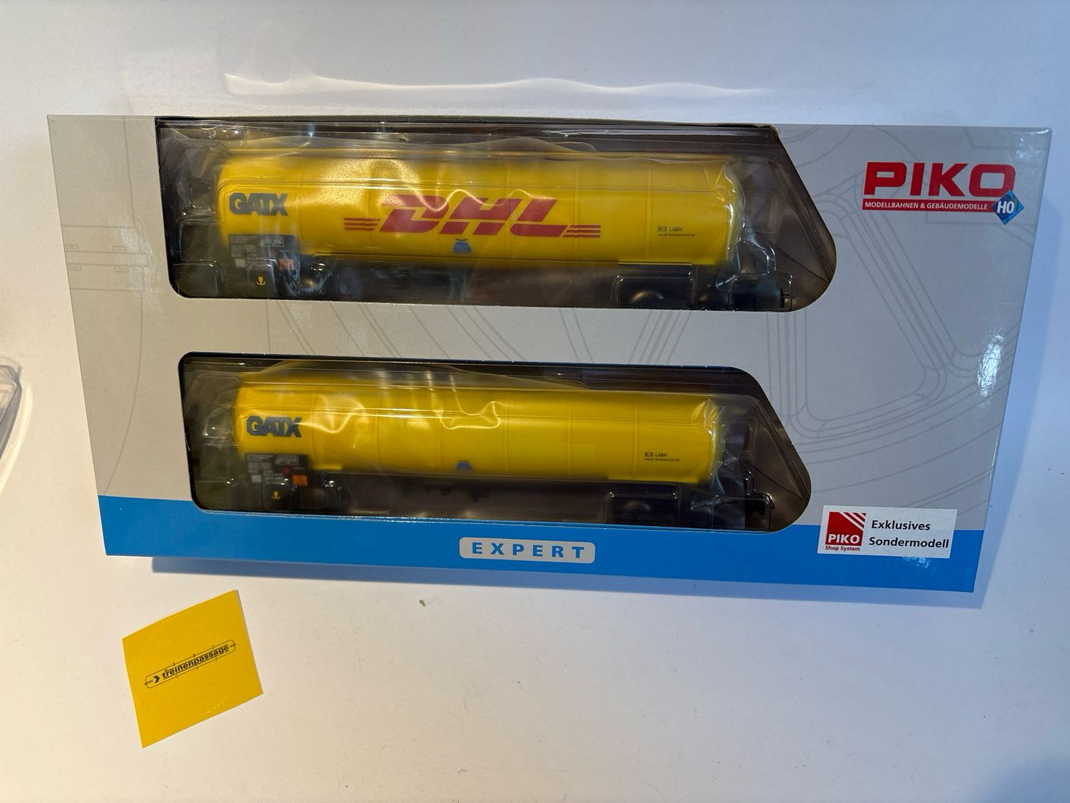 Piko 28306 - 2 delige set knikketelwagens Zans, Gatx DHL &quot;Exklusives Sondermodel&quot;