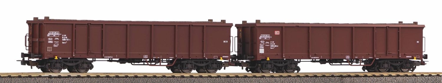 Piko 58235 - 2er Set Offene Güterwagen Eaos DB AG VI mit Holzladung