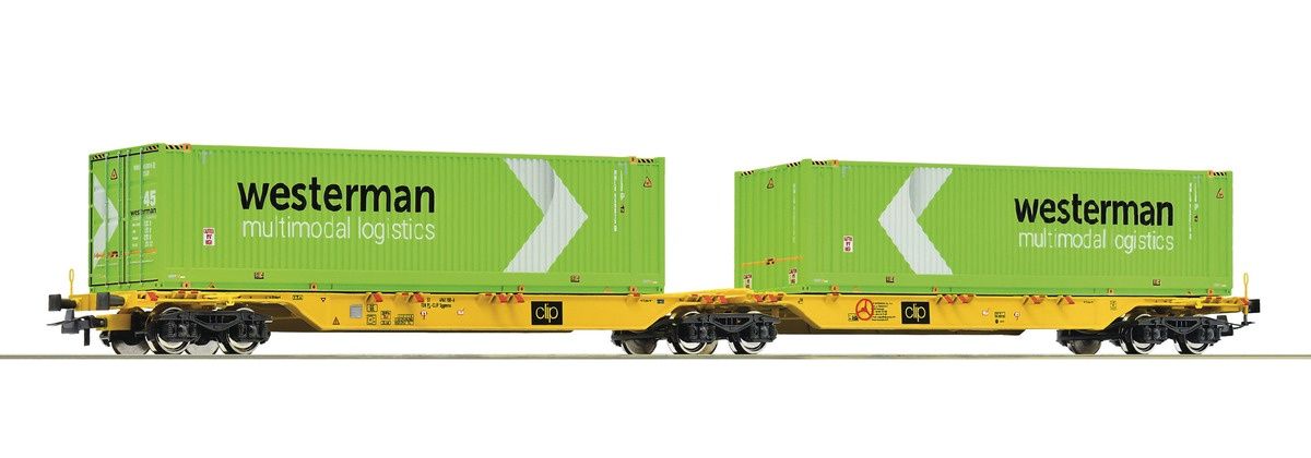 Roco 76631 - Container-Doppeltragwagen, CLIP