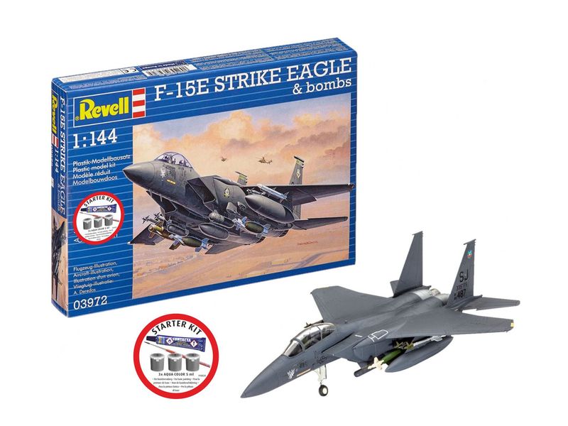 Revell 73972 - Starter Kit F-15E Strike Eagle &amp; bombs 1:144