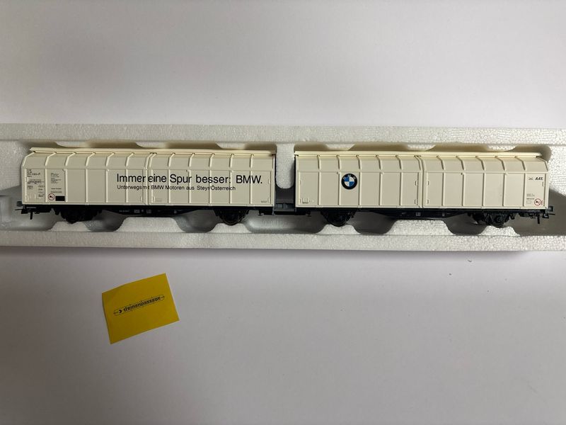 Roco 44160 - H0 Dubbele set met schuifwandwagens &#39;BMW&#39; H0