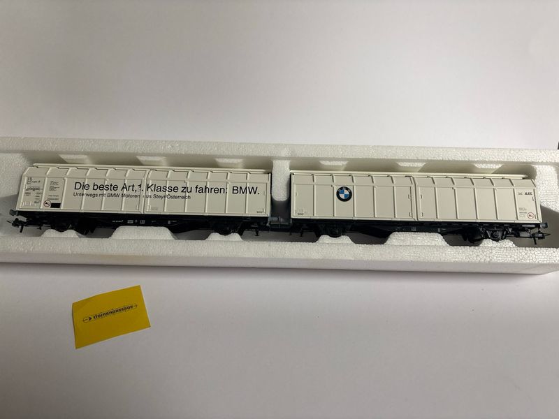 Roco 44161 - H0 Dubbele set met schuifwandwagens &#39;BMW&#39; H0