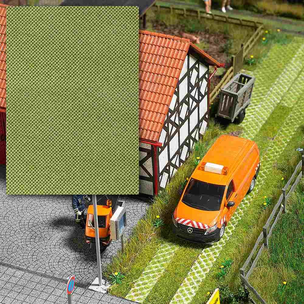 Busch 7430 - Decoratieve platen, gras rooserstenen