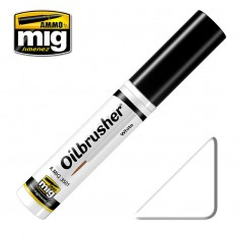 Ammo Mig 3501 - OILBRUSHER White 10 ml