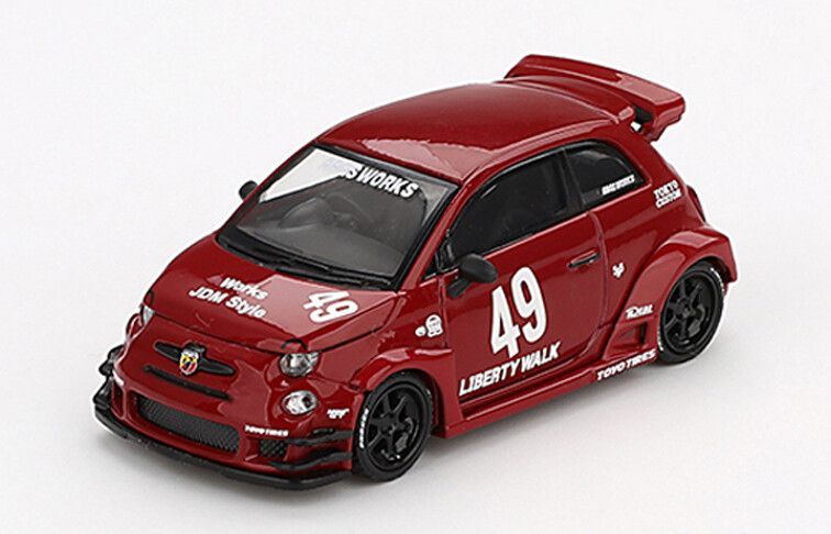 Mini GT  1:64 - Fiat Abarth 595 LB-Works Abas Works &#39;24, rood