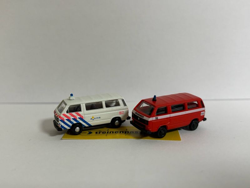 MiNis 1:160 - Volkswagen T3 set “Politie &amp; Brandweer”