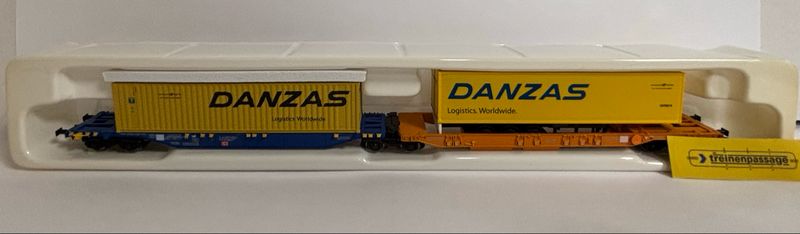 Hobbytrain H23750-1 - Containerwagon Sdggmrs 744 DB &quot;Danzas&quot; N