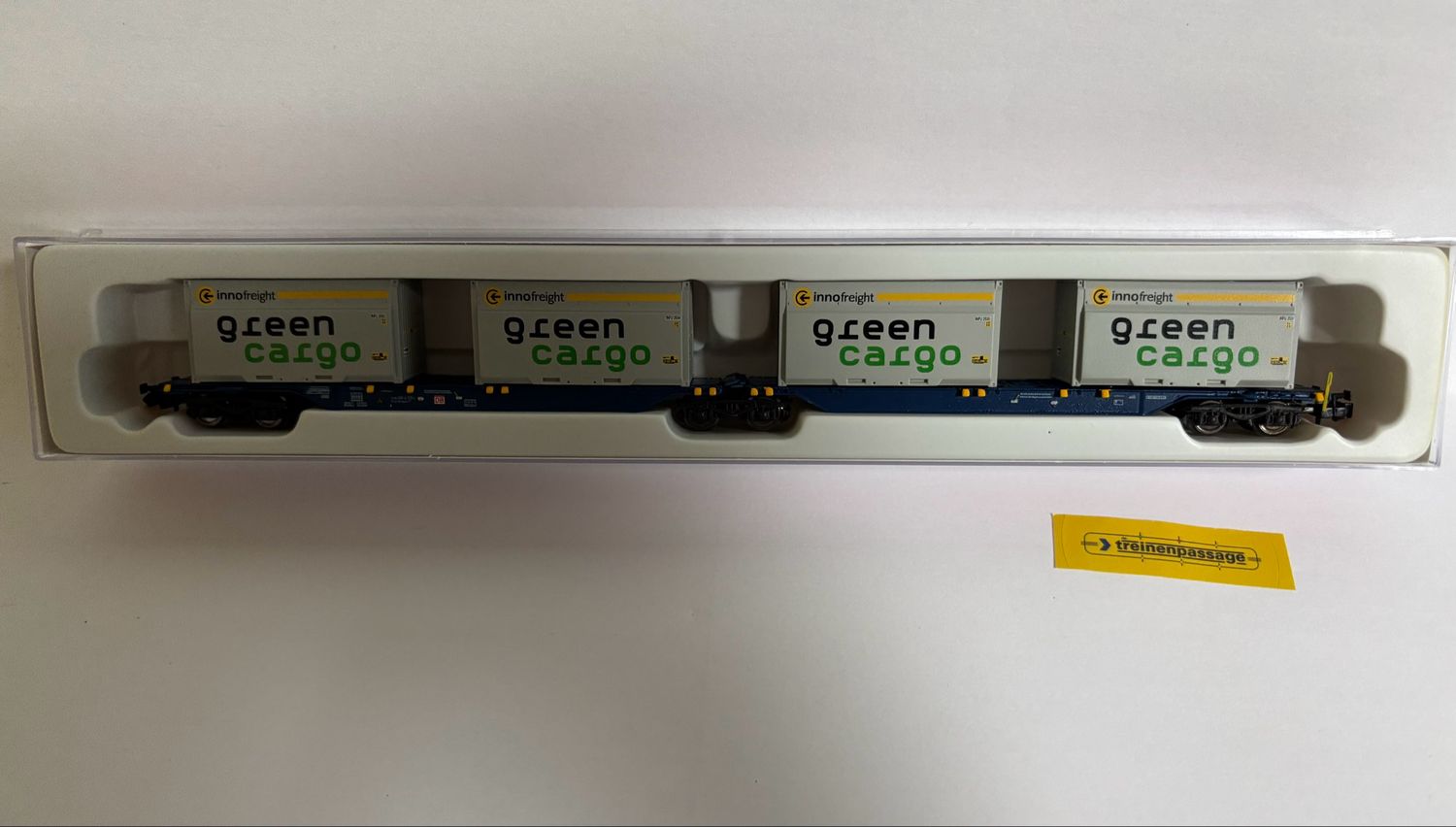 Hobbytrain H23718-4 - Containerwagon Sdggmrs 715 DB AG &quot;Green Cargo&quot; N