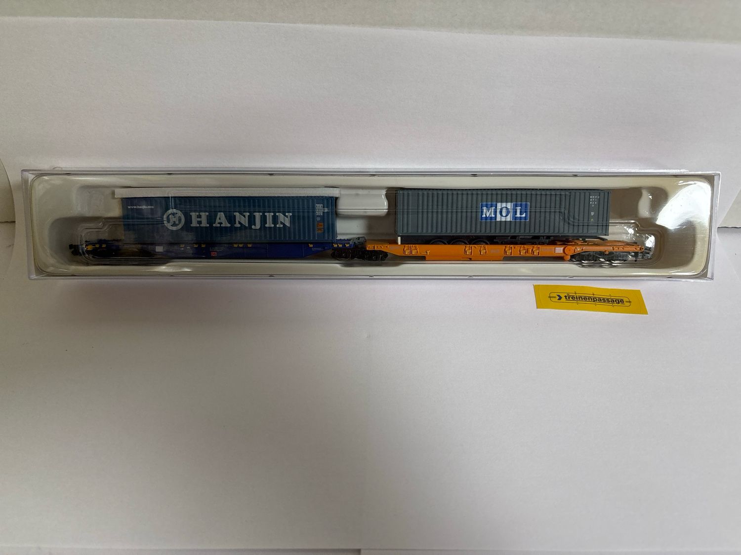 Hobbytrain H23750-10 - Containerwagon Sdggmrs 744 DB &quot;HANJIN en MOL&quot; N