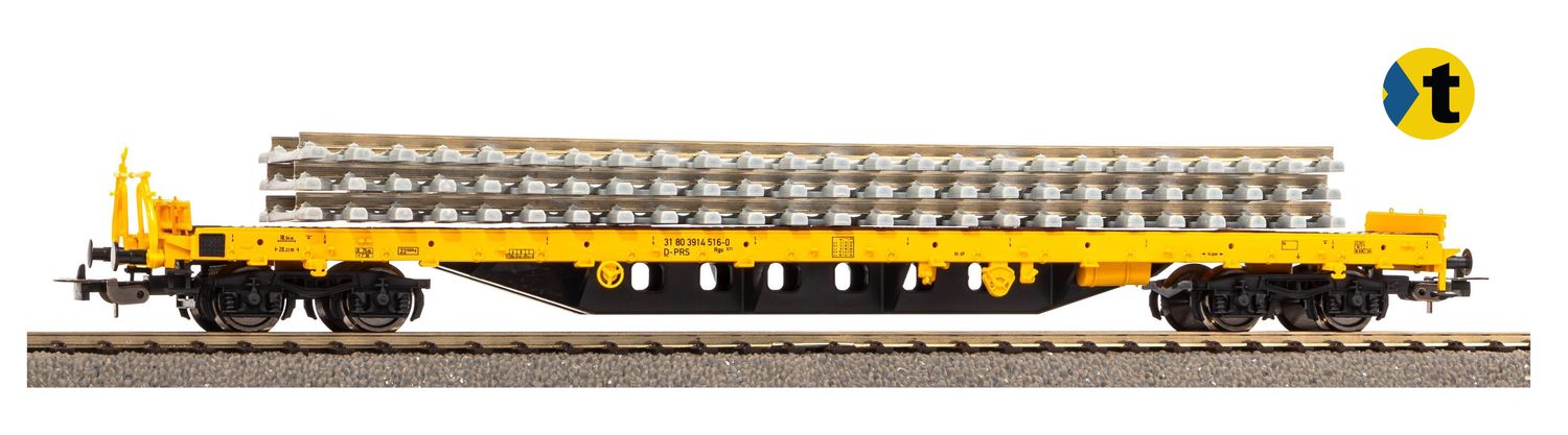 Piko 24501 - Platte wagen Rs-bouwtrein VI beladen met stapels betonnen dwarsliggers