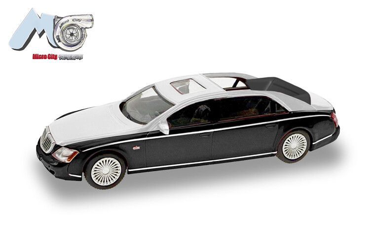 MicroCity87 1:87 - Maybach 62S &#39;02, zwart/zilver