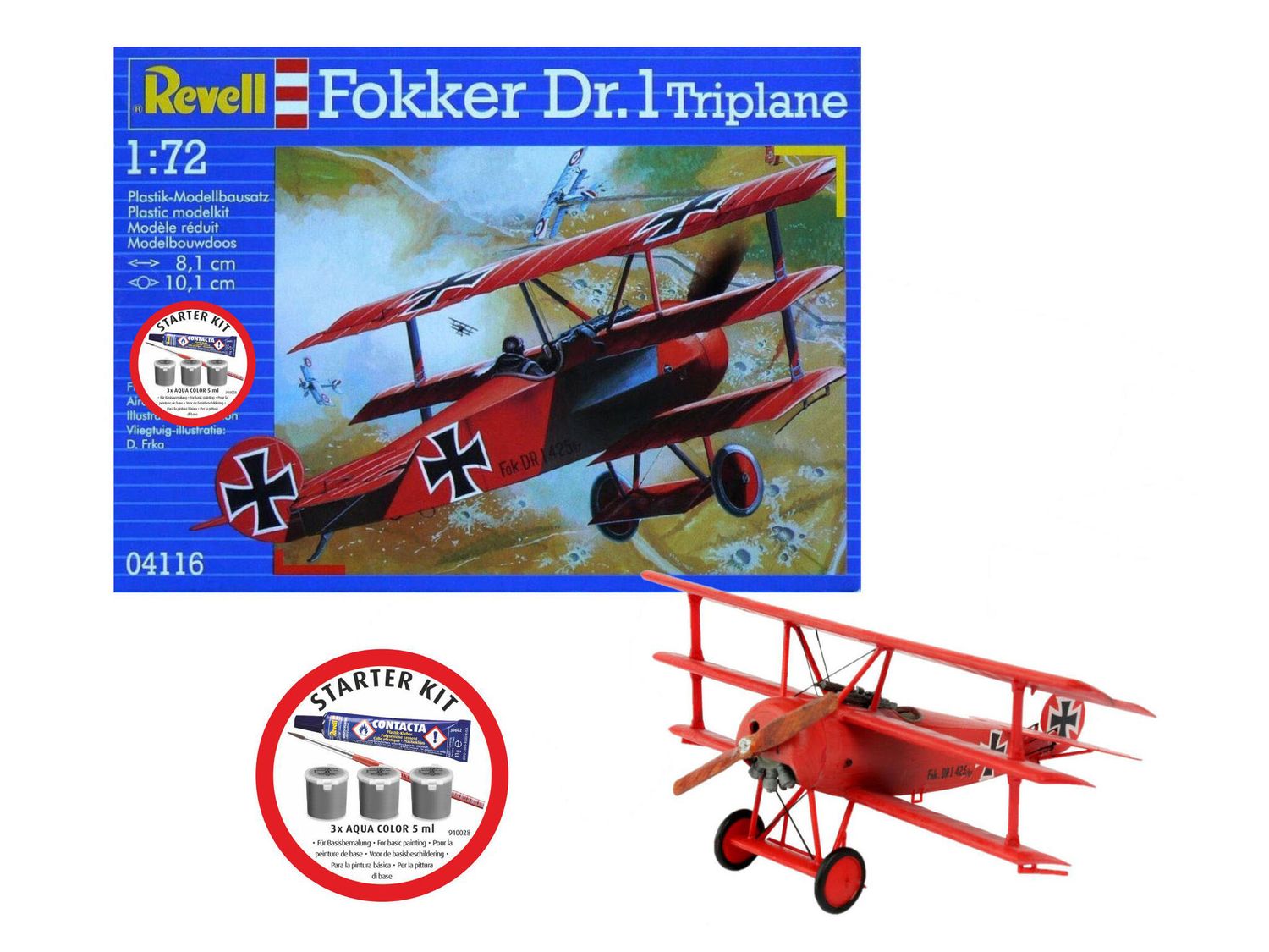 Revell 74116 - Starter Kit Fokker DR.1 Triplane 1:72