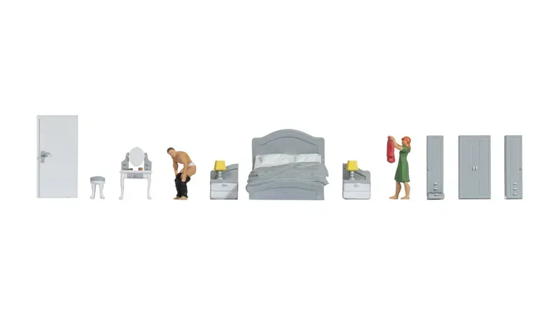 Noch 16287 - Figuren-Themenwelt &quot;Schlafzimmer&quot; H0