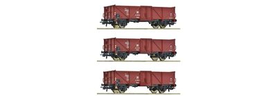 Roco 6600115 - 3-tlg. Set: Offene GĂĽterwagen, DR H0