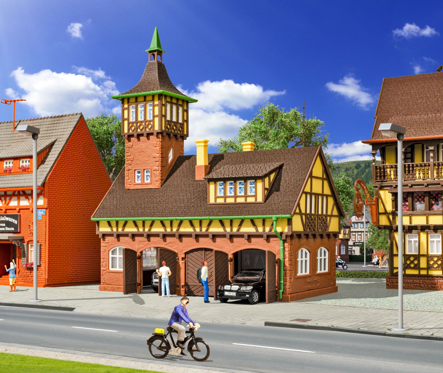 Vollmer 43756 - Drie garages met toren  H0