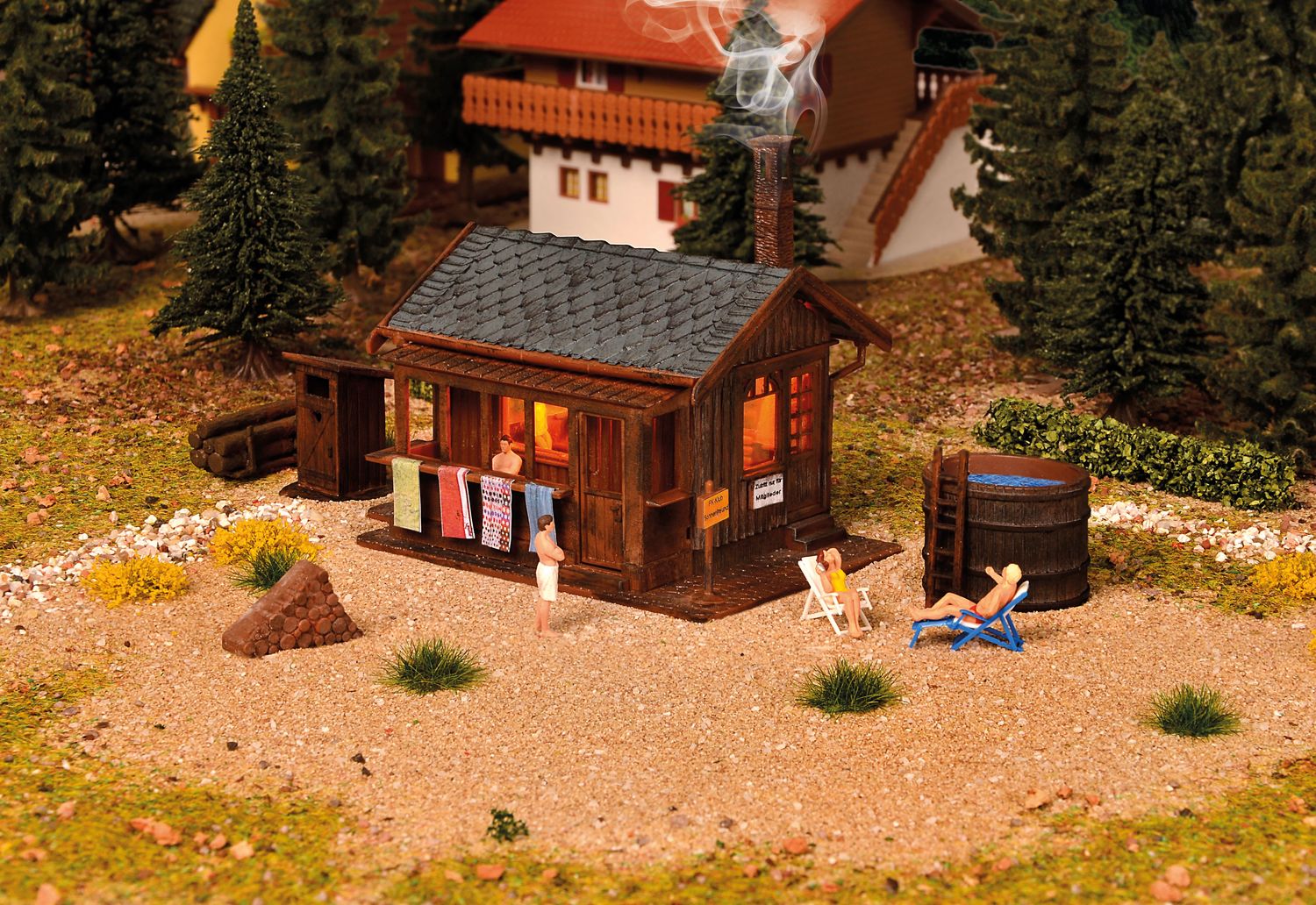 Vollmer 45146 - Sauna met binnenverlichting LED-belichting  H0