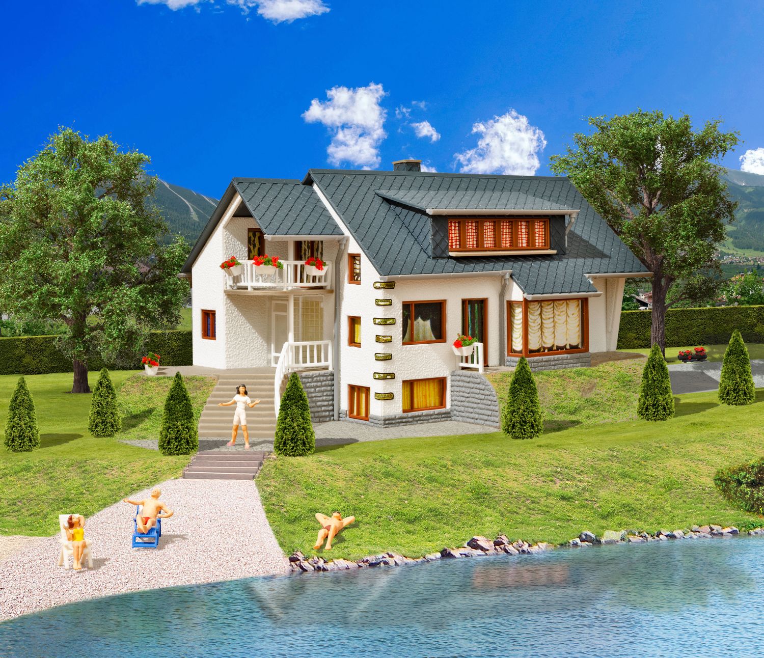 Vollmer 43711 - Huis aan het meer  H0