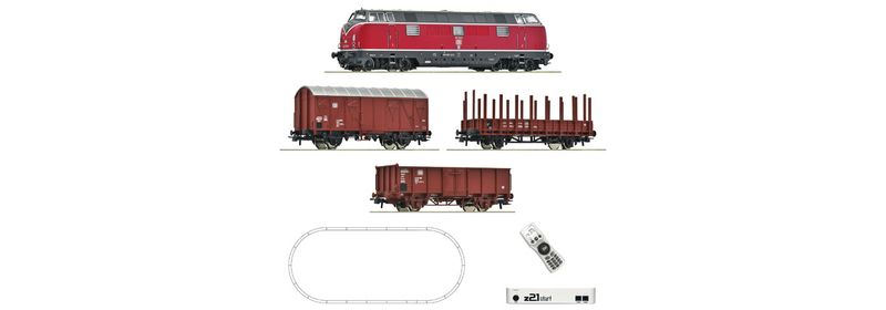 Roco 5110008 - Z21 Digitale startst met diesellocomotief BR221 met goederenwagons, DB  H0