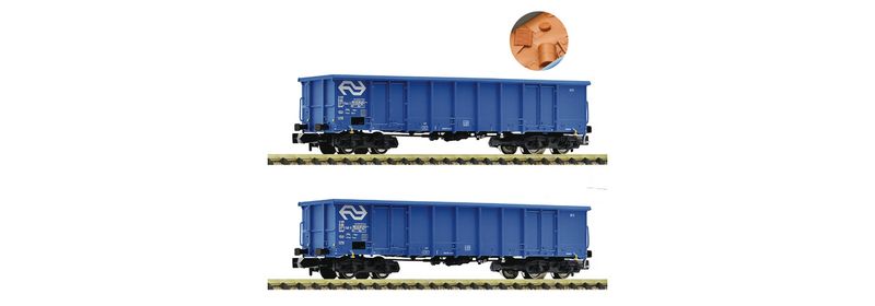 Fleischmann 830258 - Open goederenwagons, set van 2, 4 assers, NS  N