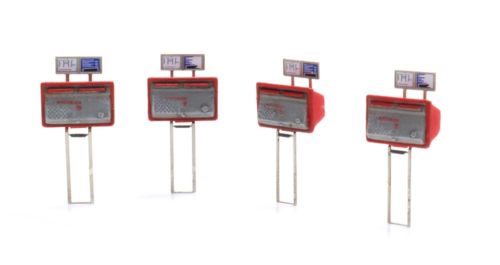 Artitec 387.459 - H0 | Tweelingbrievenbus grijs (4x)
